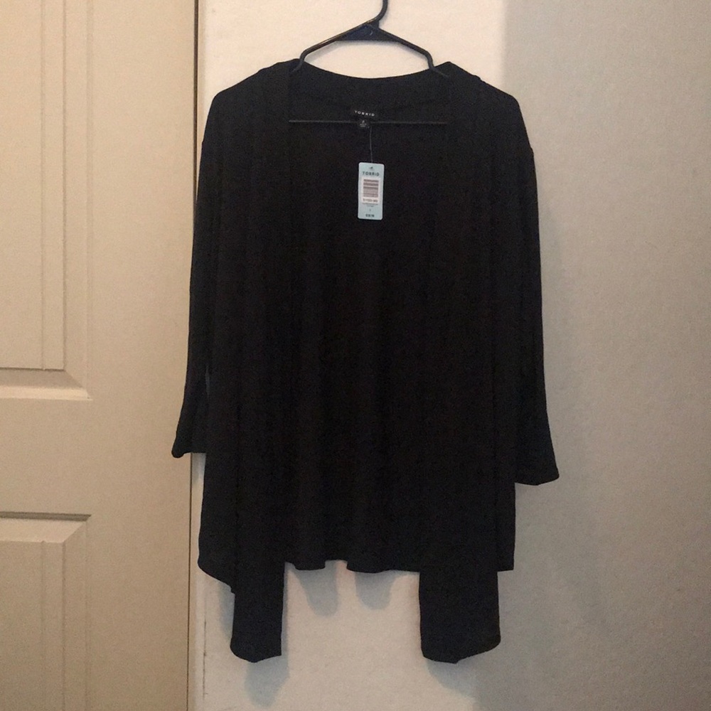 TORRID BLACK OPEN FRONT CARDIGAN